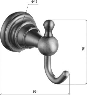Крючок Sapho Diamond бронза 1318-01